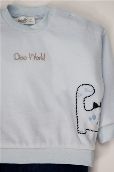 KADİFE PATİKSİZ PANTOLON 2Lİ TAKIM (CUTE DINO) MAVİ