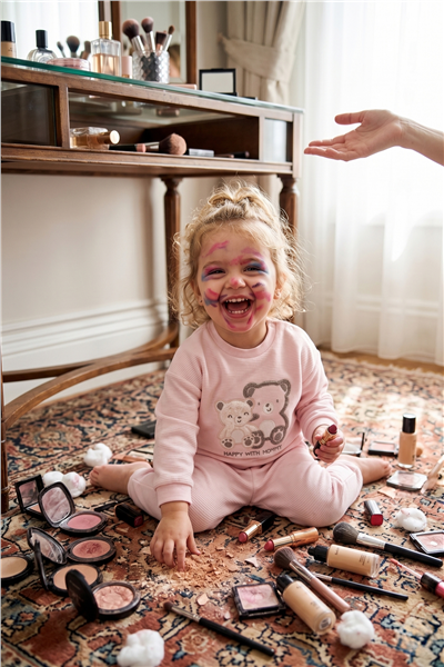 KADİFE SWEAT 2Lİ TAKIM (HAPPY WITH MOMMY) PEMBE