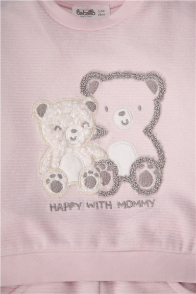 KADİFE SWEAT 2Lİ TAKIM (HAPPY WITH MOMMY) PEMBE