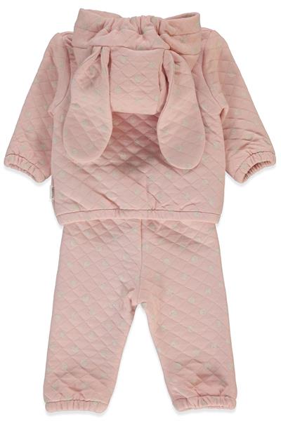 KAPİTONE KAPŞONLU HIRKA 2Lİ TAKIM (BUNNY) GÜL KURUSU