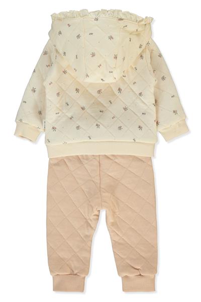 KAPİTONE KAPŞONLU HIRKA 3LÜ TAKIM (PETITE FLEURS) BEJ