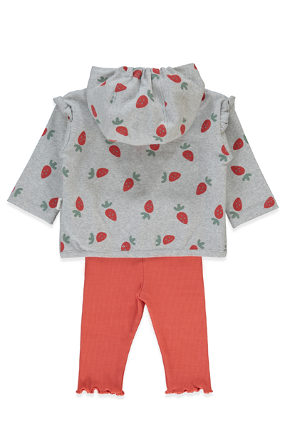 KAŞKORSE KAPŞONLU HIRKA 3LÜ TAKIM (STRAWBERRY) KIRMIZI