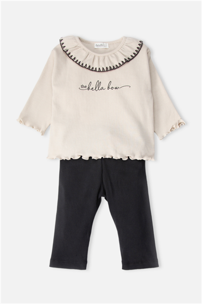 KAŞKORSE SWEAT 2Lİ TAKIM (BELLA BOW) BEJ