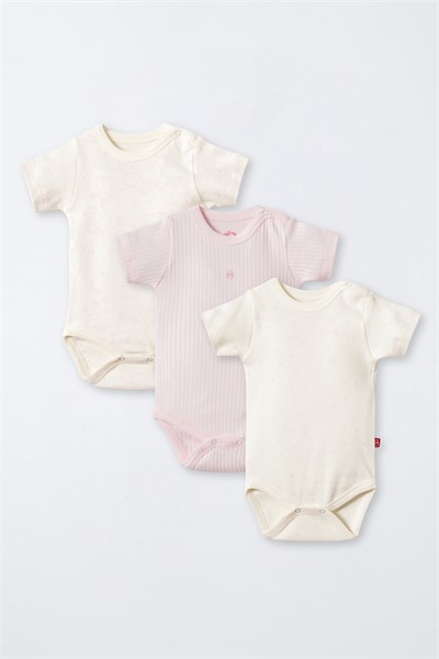 KISA KOLLU BODY 3LÜ (CUTE BUNNY) PEMBE