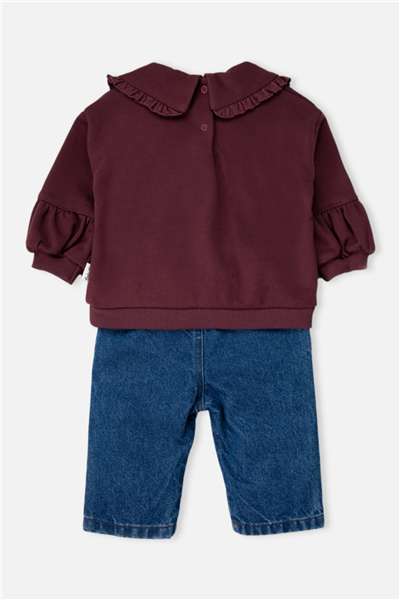 KOT PANTOLON 2Lİ TAKIM (VINTAGE GIRL) GÜL KURUSU