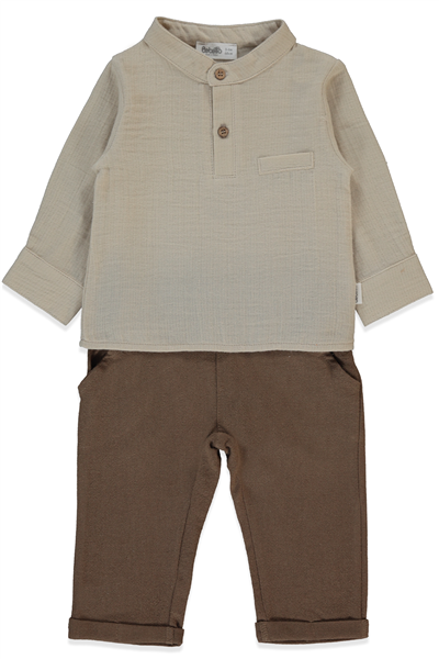 MÜSLİN GÖMLEK 2Lİ TAKIM (GENTLEMAN) BEJ