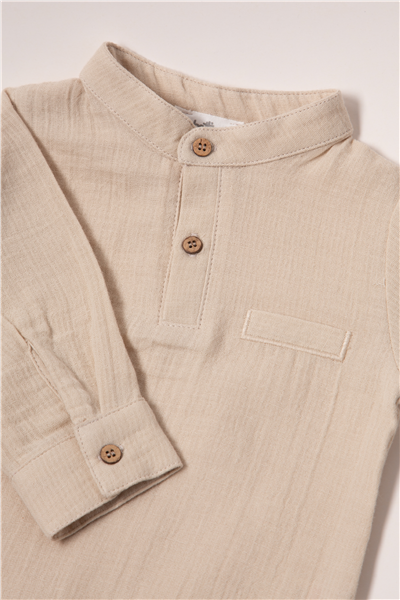 MÜSLİN GÖMLEK 2Lİ TAKIM (GENTLEMAN) BEJ