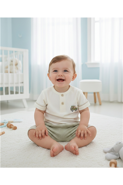 MÜSLİN ŞORT 2Lİ TAKIM (ADVENTURE) YEŞİL