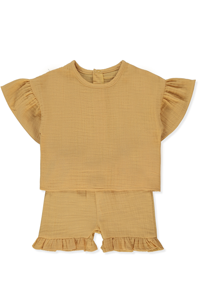 MÜSLİN ŞORT 2Lİ TAKIM (PILLOWY) HARDAL