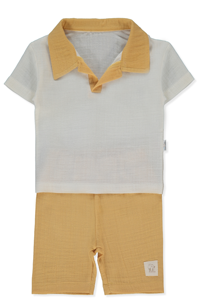 MÜSLİN ŞORT 2Lİ TAKIM (PILLOWY) HARDAL
