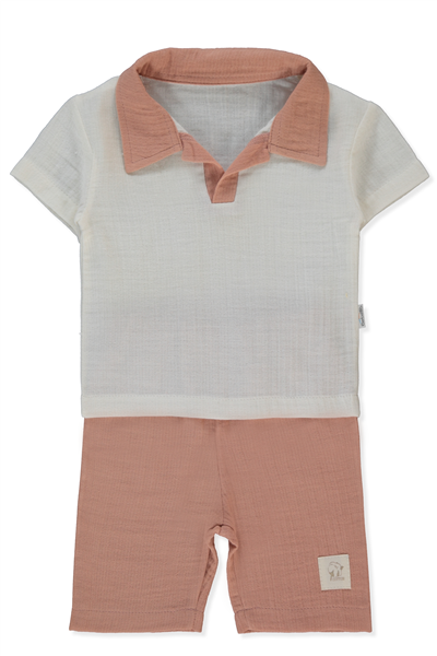 MÜSLİN ŞORT 2Lİ TAKIM (PILLOWY) KİREMİT