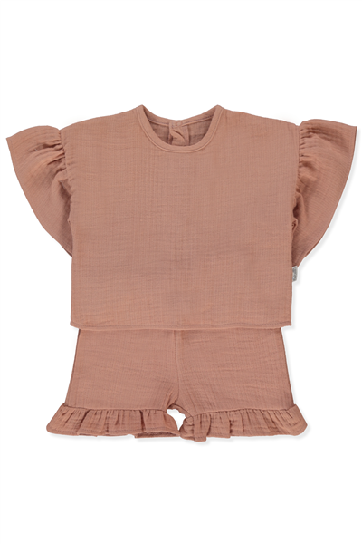 MÜSLİN ŞORT 2Lİ TAKIM (PILLOWY) KİREMİT