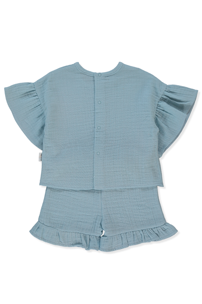 MÜSLİN ŞORT 2Lİ TAKIM (PILLOWY) MAVİ