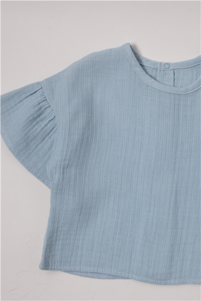 MÜSLİN ŞORT 2Lİ TAKIM (PILLOWY) MAVİ