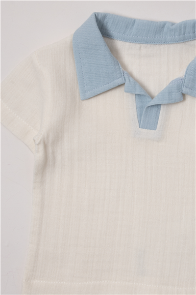 MÜSLİN ŞORT 2Lİ TAKIM (PILLOWY) MAVİ