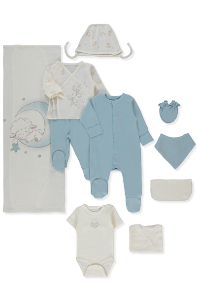 MÜSLİN ZIBIN SET 10LU (PILLOWY) MAVİ