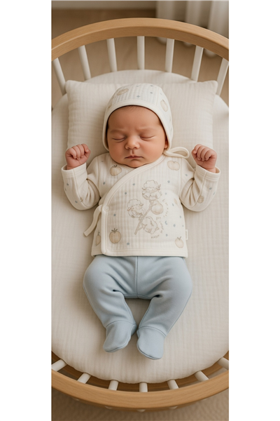 MÜSLİN ZIBIN SET 5Lİ (PILLOWY) MAVİ