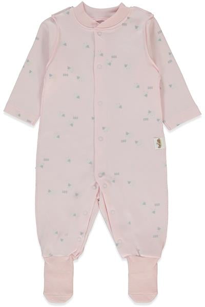 ORGANİK İNTERLOK ÇORAPLI TULUM (ORGANIC SLEEPY SHEEPY) PEMBE