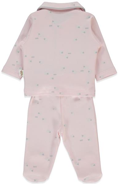 ORGANİK İNTERLOK PATİKLİ PİJAMA TAKIMI 2Lİ (ORGANIC SLEEPY SHEEPY) PEMBE