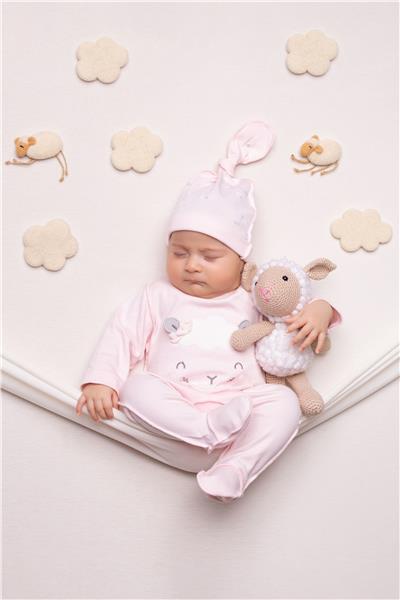 ORGANİK İNTERLOK PATİKLİ TULUM (ORGANIC SLEEPY SHEEPY) PEMBE