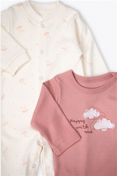 ORGANİK İNTERLOK PATİKLİ TULUM SET 3LÜ (ORGANIC WELCOME BABY) GÜL KURUSU