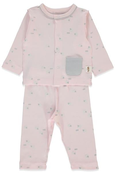 ORGANİK İNTERLOK PİJAMA TAKIMI 2Lİ (ORGANIC SLEEPY SHEEPY) PEMBE