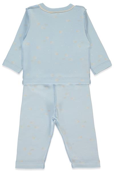 ORGANİK İNTERLOK PİJAMA TAKIMI 2Lİ (ORGANIC SLEEPY SHEEPY) MAVİ