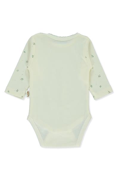 ORGANİK İNTERLOK UZUN KOLLU BODY AY (ORGANIC CUTE BEAR) EKRU
