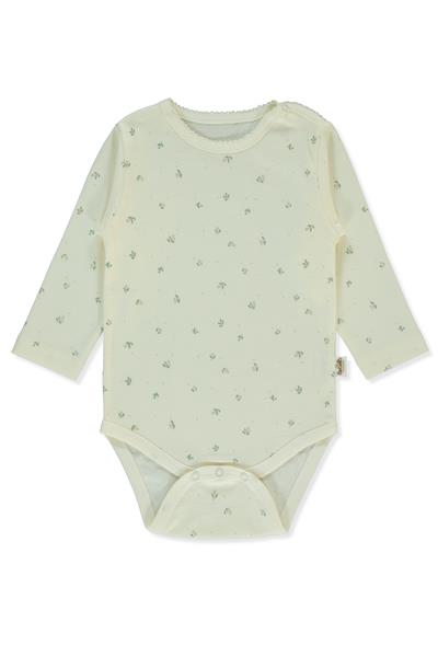 ORGANİK İNTERLOK UZUN KOLLU BODY YAŞ (ORGANIC CUTE BEAR) EKRU