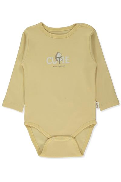 ORGANİK İNTERLOK UZUN KOLLU BODY YAŞ (ORGANIC FUN MOMENT) SARI