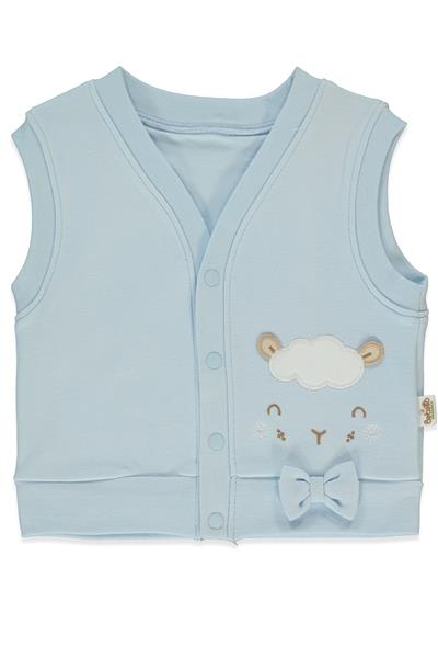 ORGANİK İNTERLOK YELEK (ORGANIC SLEEPY SHEEPY) MAVİ