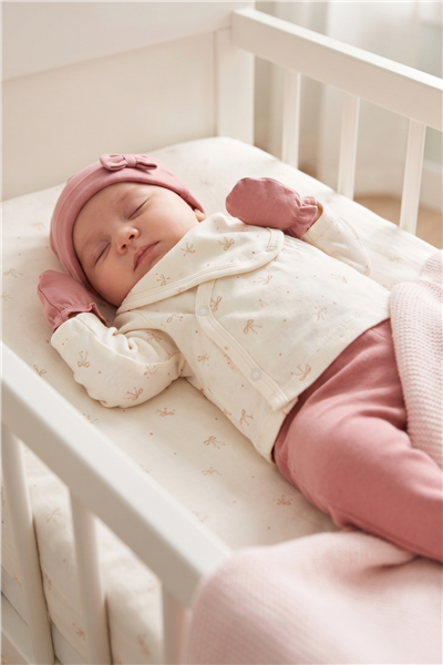 ORGANİK İNTERLOK ZIBIN SET 5Lİ (ORGANIC WELCOME BABY) GÜL KURUSU