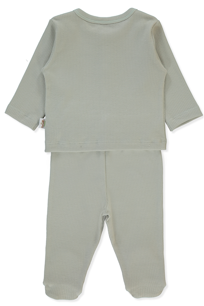 ORGANİK RAPORLU İNTERLOK PATİKLİ PİJAMA TAKIMI 2Lİ (ORGANIC BE NATURE) MİNT