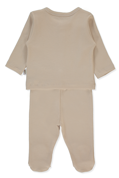 ORGANİK RAPORLU İNTERLOK PATİKLİ PİJAMA TAKIMI 2Lİ (ORGANIC BE NATURE) BEJ