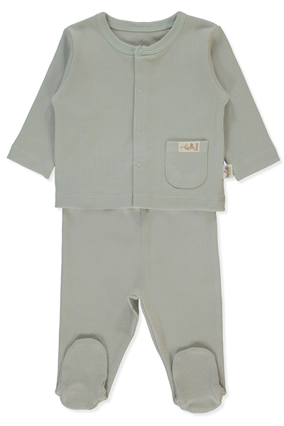 ORGANİK RAPORLU İNTERLOK PATİKLİ PİJAMA TAKIMI 2Lİ (ORGANIC BE NATURE) MİNT