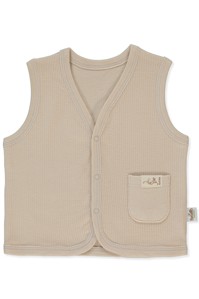 ORGANİK RAPORLU İNTERLOK YELEK (ORGANIC BE NATURE) BEJ