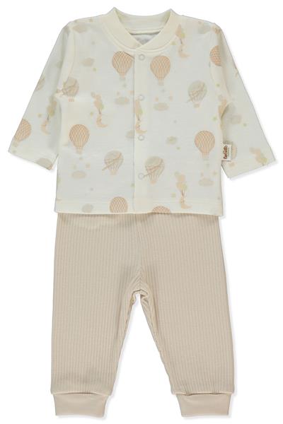 ORGANİK RAPORLU KAŞKORSE PATİKSİZ PİJAMA TAKIMI 2Lİ (ORGANIC BORN WITH LOVE) BEJ