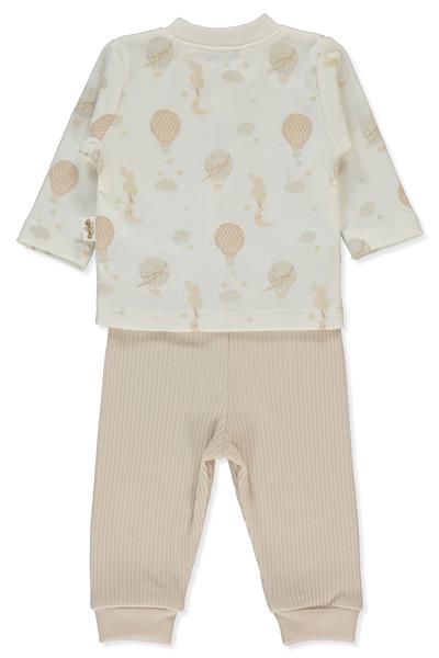 ORGANİK RAPORLU KAŞKORSE PATİKSİZ PİJAMA TAKIMI 2Lİ (ORGANIC BORN WITH LOVE) BEJ