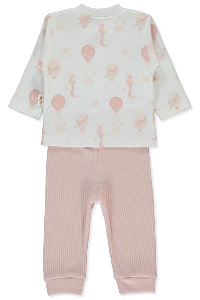 ORGANİK RAPORLU KAŞKORSE PATİKSİZ PİJAMA TAKIMI 2Lİ (ORGANIC BORN WITH LOVE) GÜL KURUSU