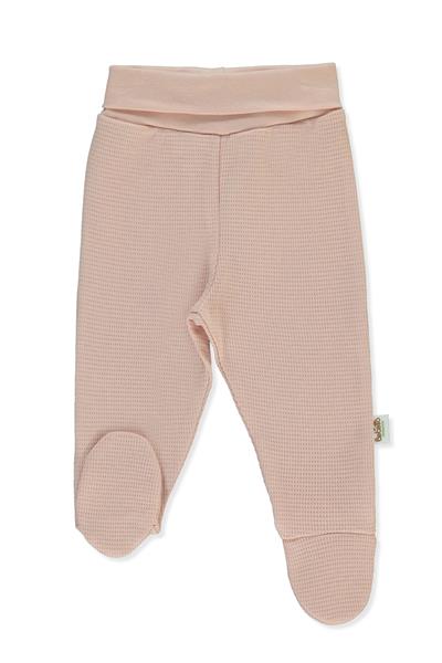 ORGANİK WAFFLE SÜPREM PATİKLİ PANTOLON (ORGANIC CUTE BEAR) PEMBE