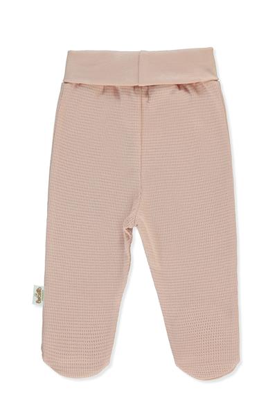 ORGANİK WAFFLE SÜPREM PATİKLİ PANTOLON (ORGANIC CUTE BEAR) PEMBE