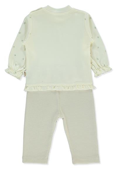 ORGANİK WAFFLE SÜPREM PATİKSİZ PİJAMA TAKIMI 2Lİ (ORGANIC CUTE BEAR) BEJ