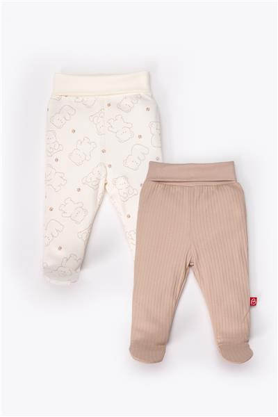PATİKLİ PANTOLON 2Lİ (CUTE BEAR) BEJ