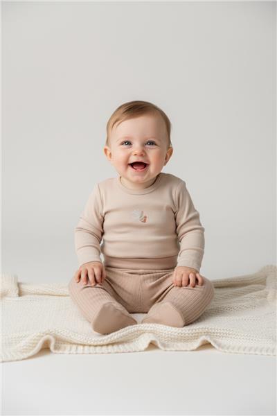PATİKLİ PANTOLON 2Lİ (CUTE BEAR) BEJ