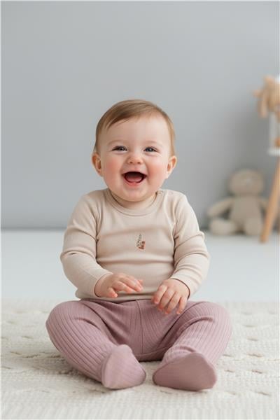 PATİKLİ PANTOLON 2Lİ (CUTE BUNNY) MOR