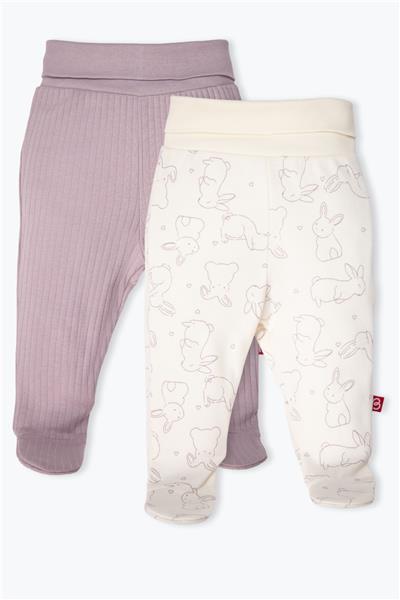 PATİKLİ PANTOLON 2Lİ (CUTE BUNNY) MOR