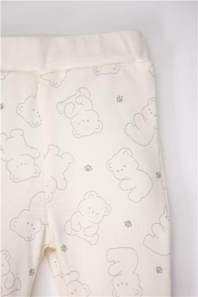 PATİKSİZ PANTOLON 2Lİ (CUTE BEAR) GRİ MELANJ