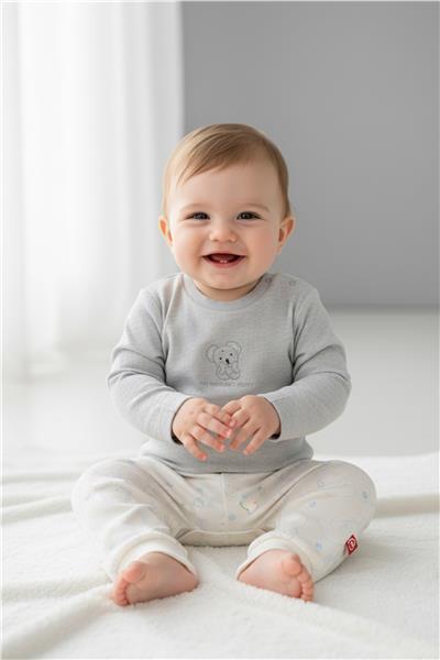 PATİKSİZ PANTOLON 2Lİ (CUTE BEAR) MAVİ