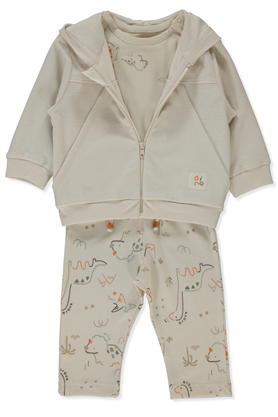 PİKE HIRKA 3LÜ TAKIM (DINO) BEJ