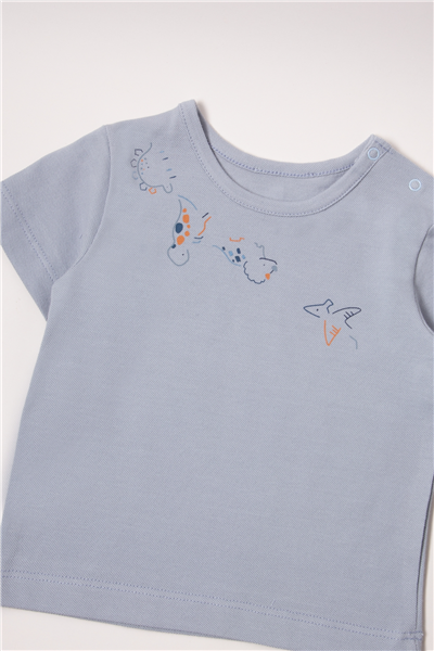 PİKE HIRKA 3LÜ TAKIM (DINO) MAVİ